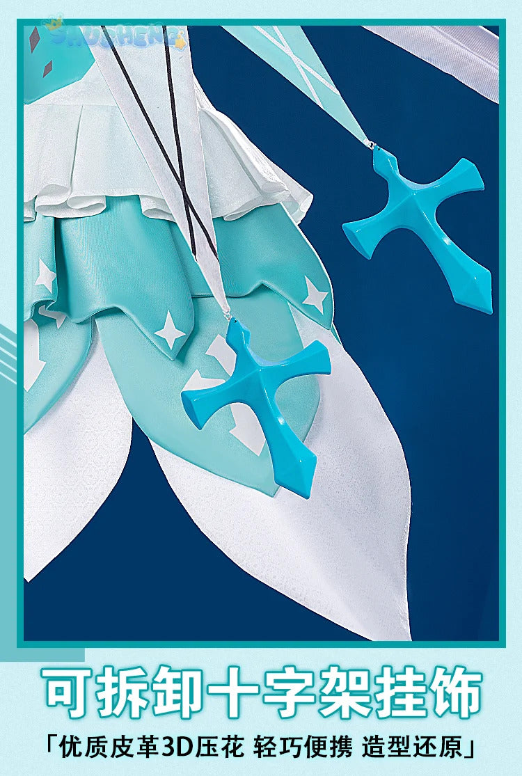 Honkai impact 3rd Kiana kaslana winter Princess cosplay costume cloak and Crown props full set uniform Carnival Halloween set
