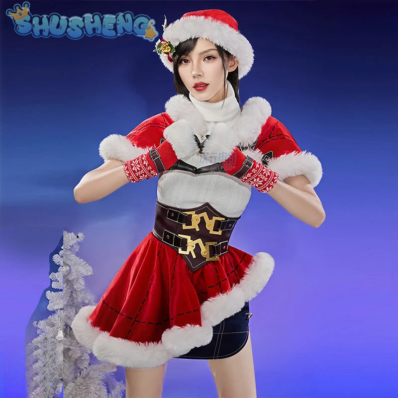 FF14 Tifa Lockhart Cosplay Crisis Core - Final Fantasy XIV Costume Sexy sweet Girl Christmas Party Set Wig Props Tifa New Style