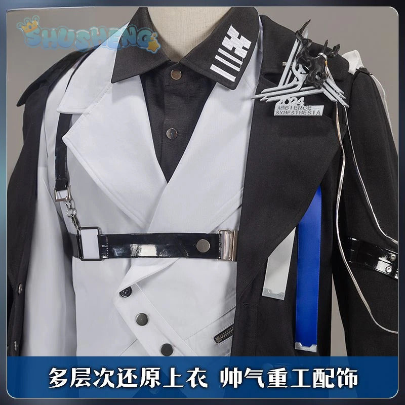 Game Arknights logos cosplay aefanyl costume fashionable handsome cloak ring gloves props set Halloween party Woman Man uniform
