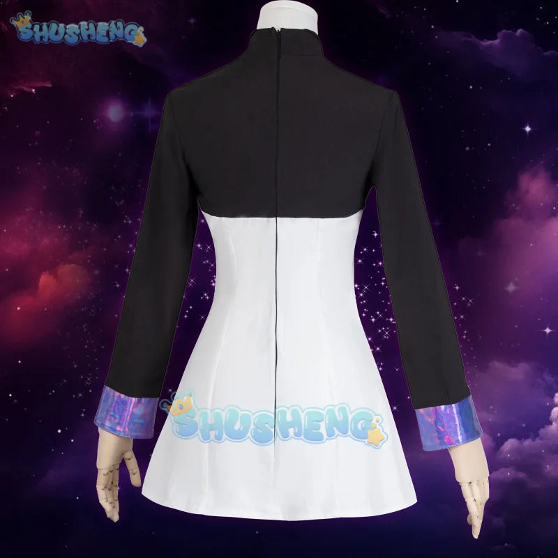Shusheng-R Arknights Eblana Dublinn Cosplay Costume Necrass Uniform Jacket Headwear Earrings Halloween Party for Women Girls Props