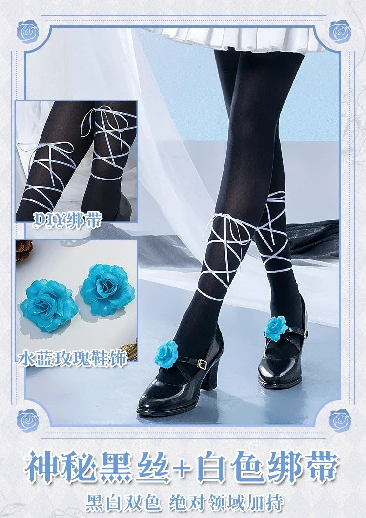 Shusheng-R Anime EVA New Ayanami Rei Cosplay Costume Halloween Party Sweet Lolita dress hat socks necklace prop set men women uniforms