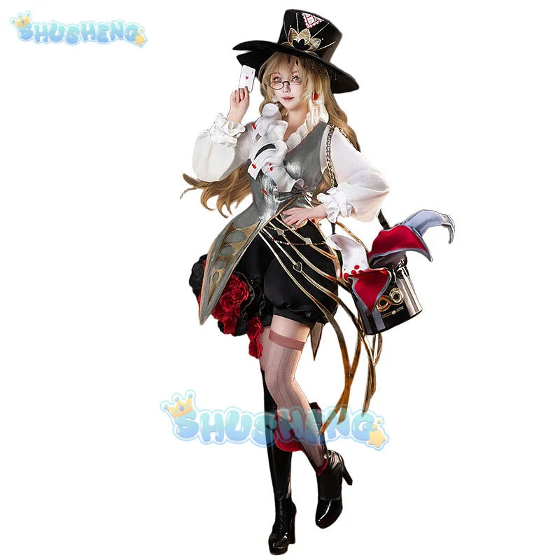 Reverse:1999 Melania Cosplay Costume Cosplay Costume Red and White Uniform Halloween Carnival Party Christmas Clothing