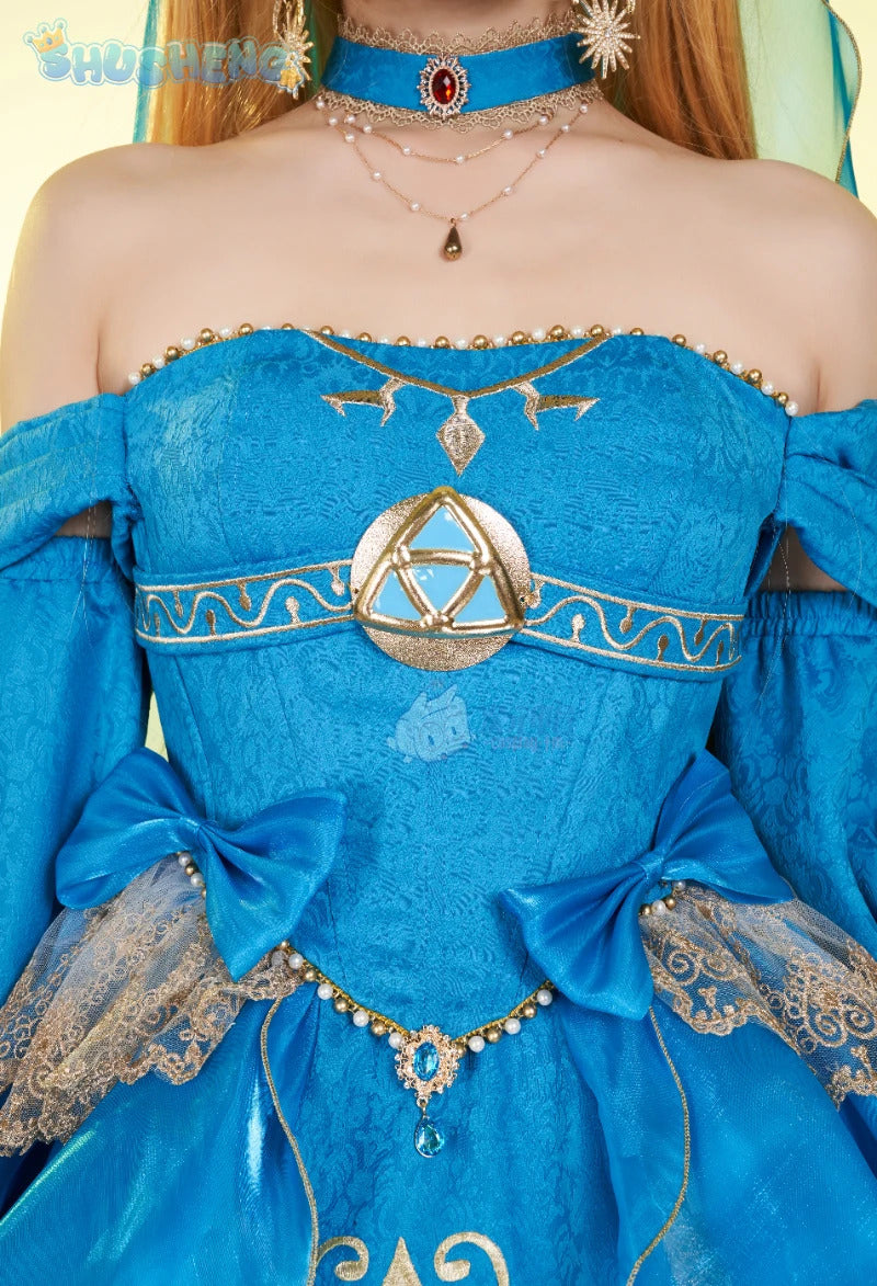 Zelda Cosplay Costume Halloween party wig Elf ears Accessories gorgeous cute Lolita dress Zelda princess Woman set