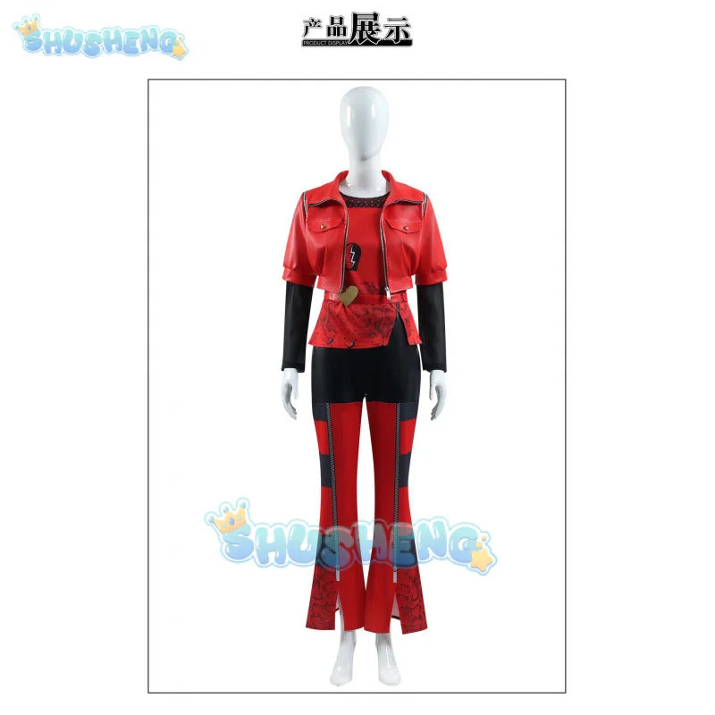 2024 Halloween Red Cosplay Costume Descendants Queen Of Hearts' Daughter Uniform Set The Rise Of Princess Full Outfits Shusheng