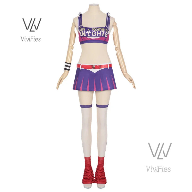 Game Lollipop Chainsaw Juliet Starling Cosplay Costume Women Tops Skirt Accessories Full Set Female Role Play Uniform Halloween