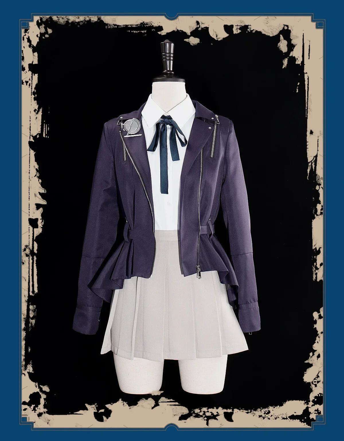 HUNDRED LINE -Last Defense Academy- Kirifuji Nozomi Cosplay Costume Halloween JK Uniform Coat Skirt Shirt Tie Campus Woman Set