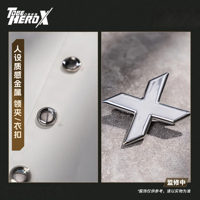 Anime To Be Hero X Cosplay Costume Hero X Uniform White Suit Orange Glasses Tie Halloween Party for Women Men Props