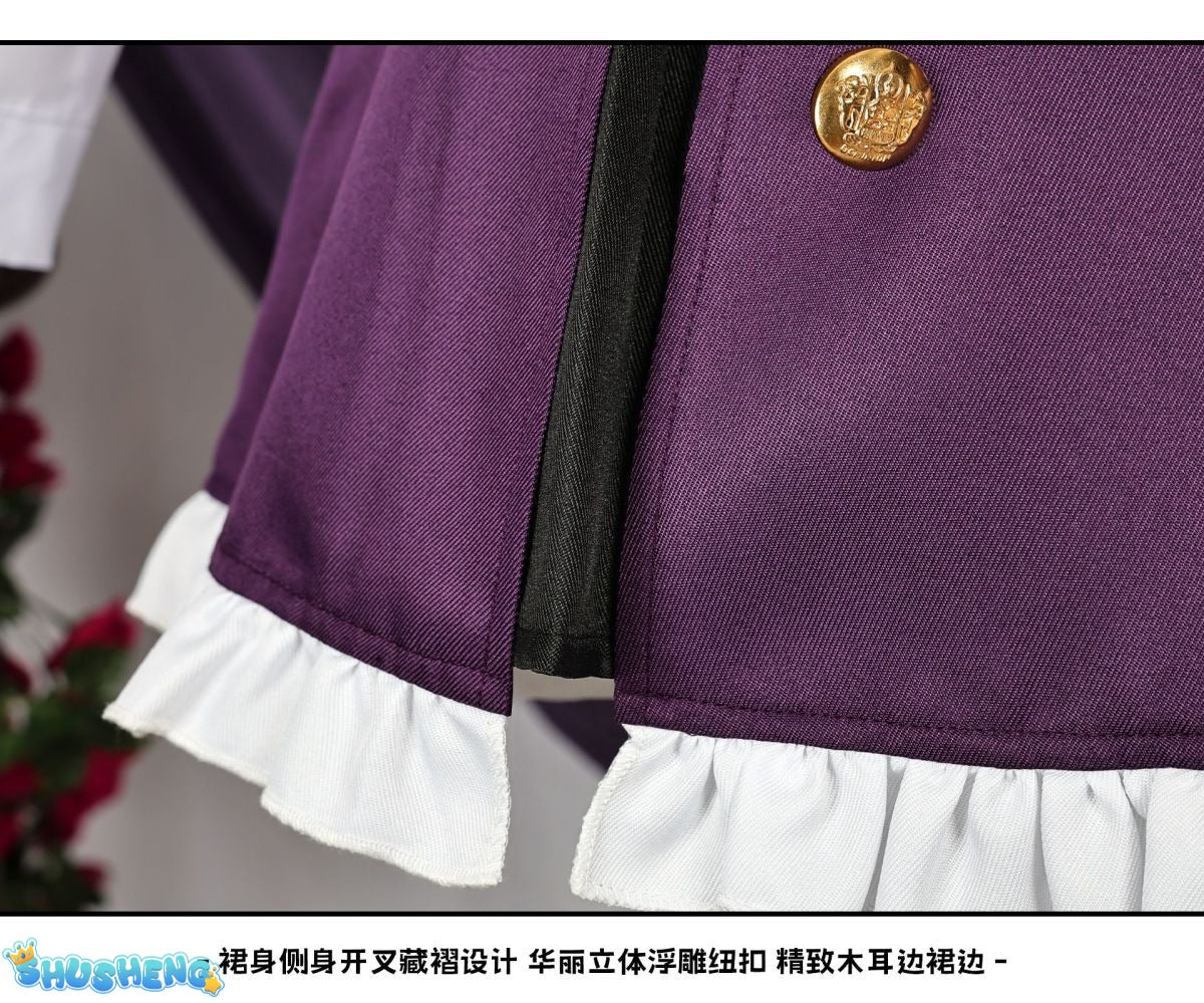 Game Diabolik Lovers Komori Yui Cosplay Costume Wig Fashion Purple Suit Uniform Dress Set for Women Halloween Party Role Play
