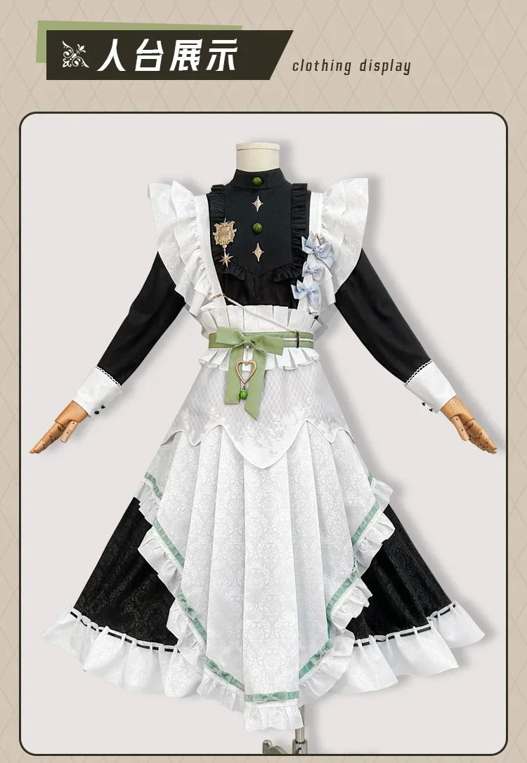 Nu: Carnival Olivine Cosplay Costume Sweet Maid Dress Halloween Carnival Lolita Uniform Accessories Prop Woman Man Olivine Set
