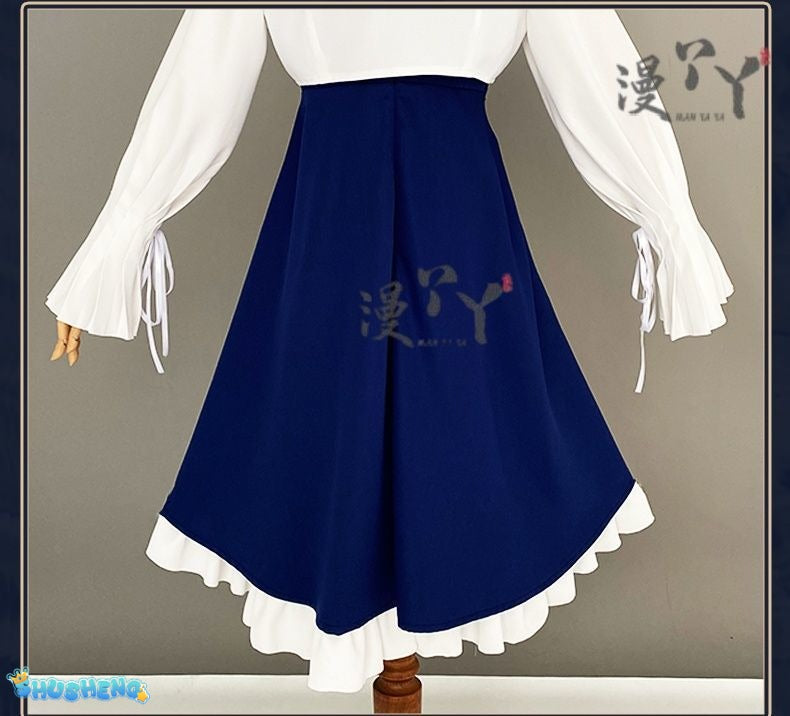 Arknights Amiya Cosplay Costume Set Dress Ear Headband White Navy Games Anime Costumized Outfit for Women