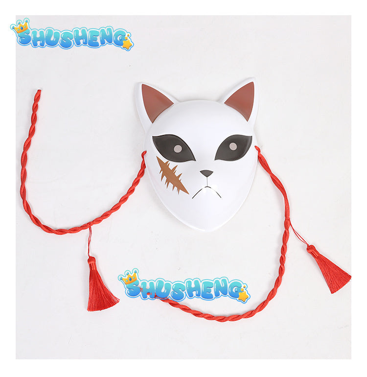 Sabito Cosplay Costumes Demon Slayer Anime Ghost Killing Team Uniform Pink Wig Holloween Celebration Cute