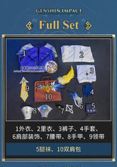 Mika Cosplay Costume Game Genshin Impact Anime Cos Outfit Wig Coat Pants Halloween Party Role Play Full Set Uniform Men Women