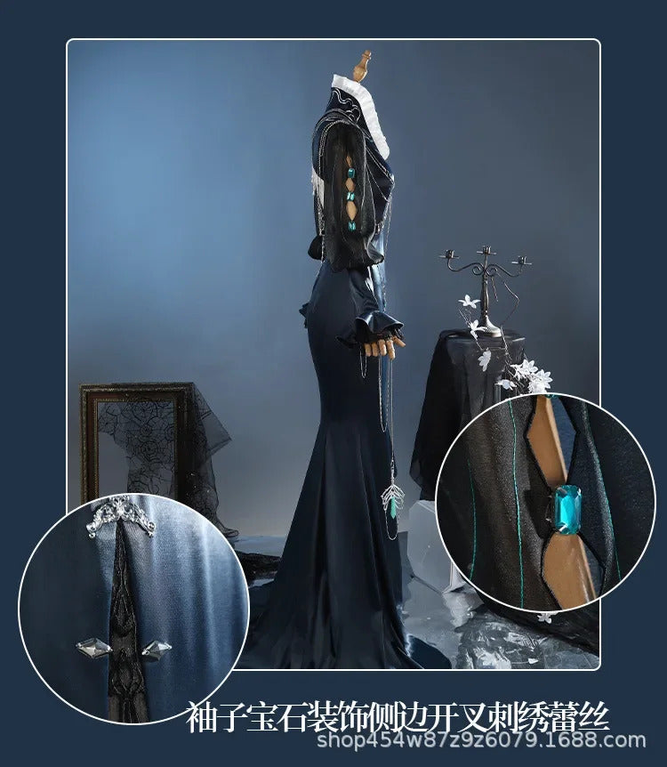 Shusheng-R Game Path to Nowhere MBCC-S-016 Cosplay Jelena Costume Halloween Party Sexy Black Long Dress Accessories Props Women's Uniform