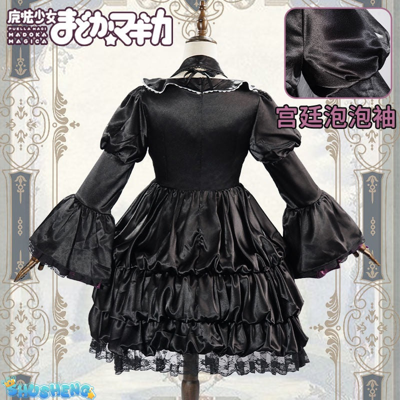 Akemi Homura Black Dress Anime Puella Magi Madoka Magica Cosplay Costume Lolita Dress Party Suit Halloween Uniform