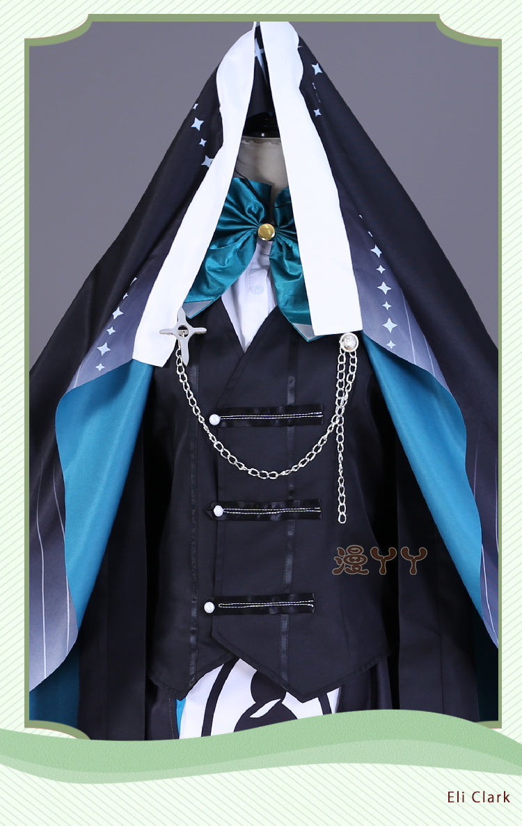 Eli Clark Cosplay Seer Game Identity Ⅴ costume Halloween Party Fashion Cloak Eyemask Tie Accessories Uniform Woman Man Set