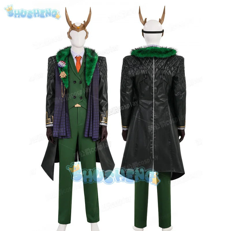 Game Rivals Loki Cosplay Fantasy Battle Suit President Costume Adult Men Roleplay Fantasia Outfits for Halloween