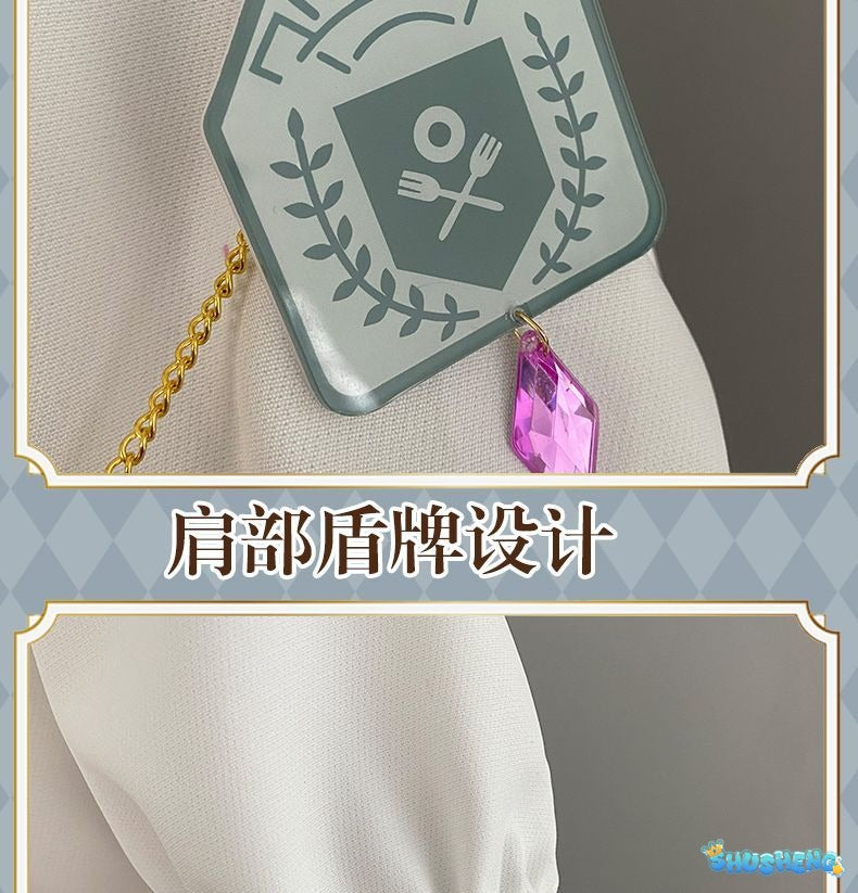 Anime Virtual YouTuber Ace Taffy Cosplay Costume VTuber British Style School Uniform Shirt Strap Dress Wig Woman Cute Party Suit