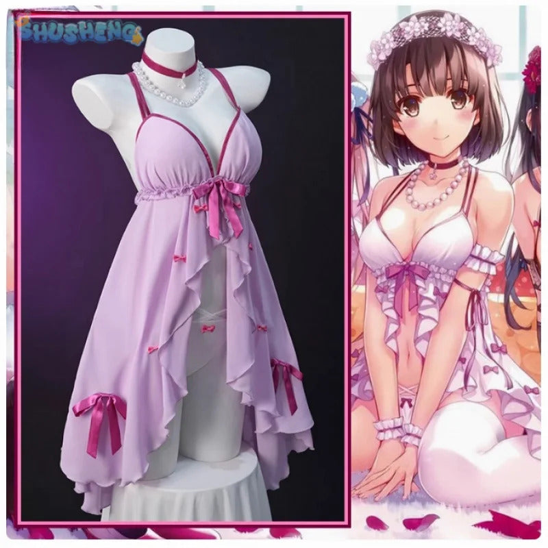 Megumi Kato Saekano: How to Raise a Boring Girlfriend Cosplay Costume Halloween sexy women dress props accessories nightgown set