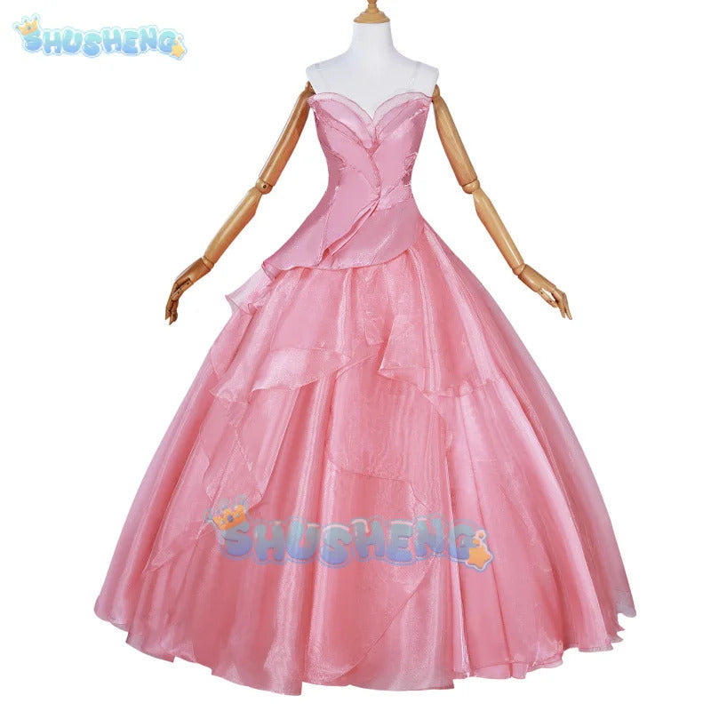Anime movie magic witch Elphaba Glinda cosplay wicked uniform dress pink black lolita dress wigs hat Halloween party Shusheng