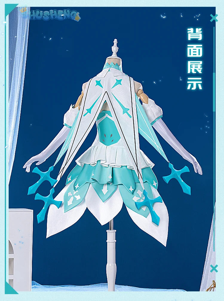 Honkai impact 3rd Kiana kaslana winter Princess cosplay costume cloak and Crown props full set uniform Carnival Halloween set