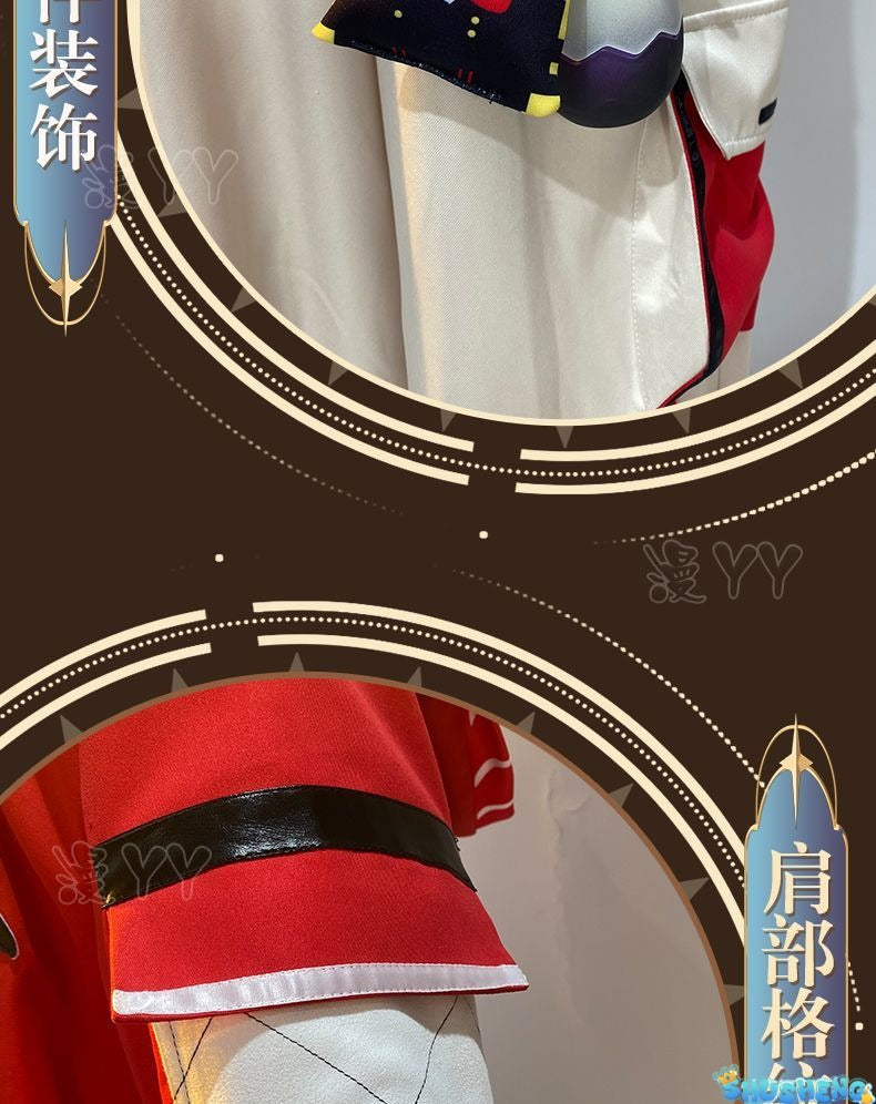 Prisoner Luca Balsa Cosplay Game Identity V Cosplay Costume Red Uniforms Coat Hat Wig Suits Party Play Clothes for Men Women