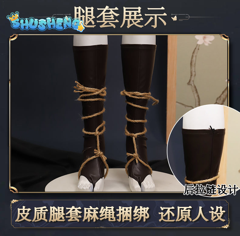 Black Myth Wukong Goblin Fourth Sister Cosplay Costume Game Uniform Hanfu Headwear Halloween Party for Women Props