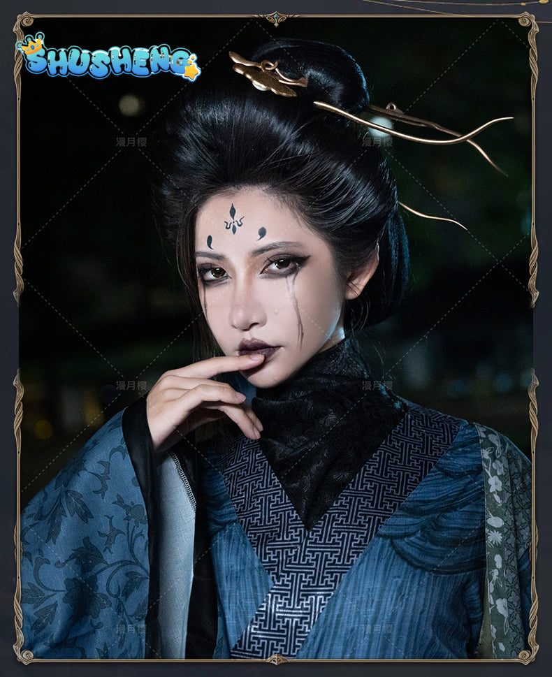 Black Myth Wukong Goblin Fourth Sister Cosplay Costume Game Uniform Hanfu Headwear Halloween Party for Women Props
