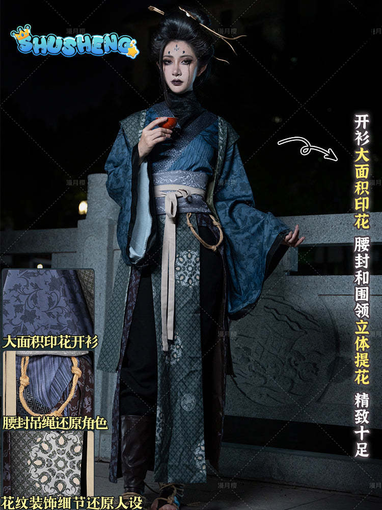 Black Myth Wukong Goblin Fourth Sister Cosplay Costume Game Uniform Hanfu Headwear Halloween Party for Women Props