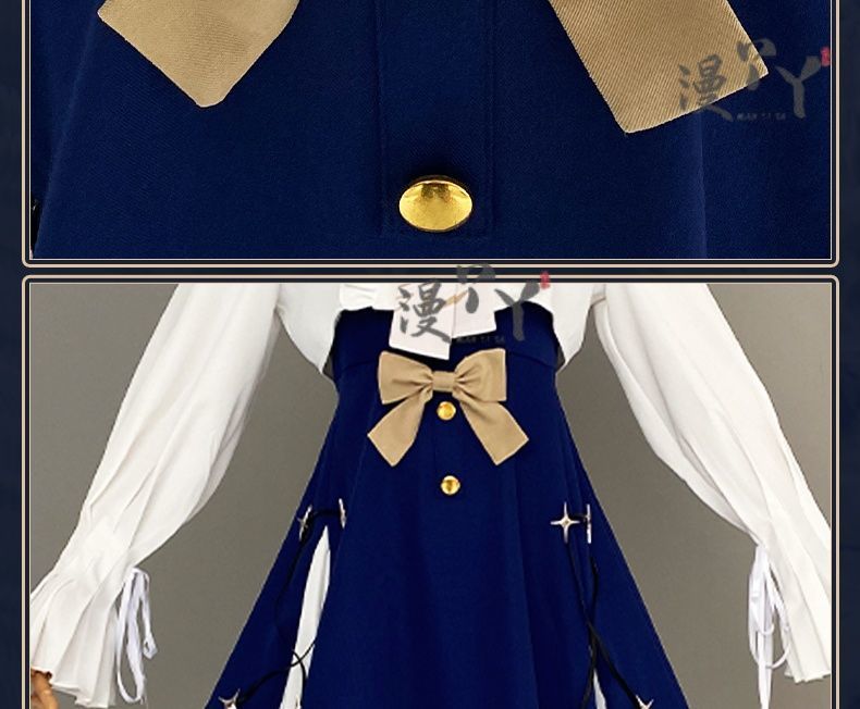 Arknights Amiya Cosplay Costume Set Dress Ear Headband White Navy Games Anime Costumized Outfit for Women