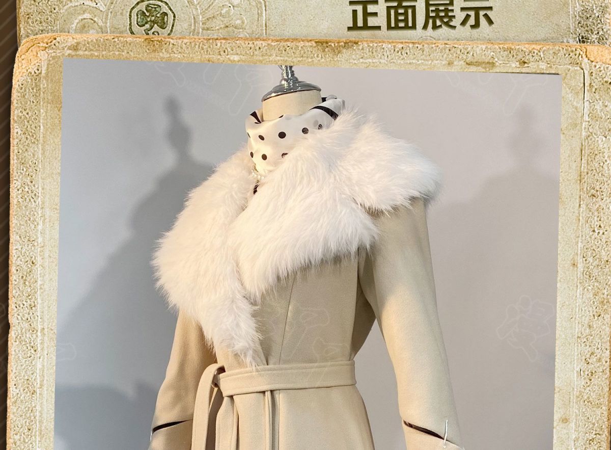 Evelyn Mora Cosplay Game Identity ⅤMs. Farrow Cosplay Costume Woman Coat Scarf Necklace Gloves Outfit Set for Women Clothing