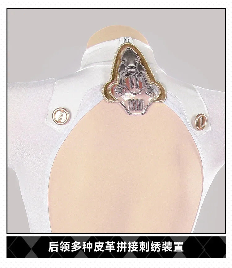 Game Azur Lane Admiral Nakhimov Cosplay Costume Women's sexy white tight fitting clothes tail props wig set Halloween uniform