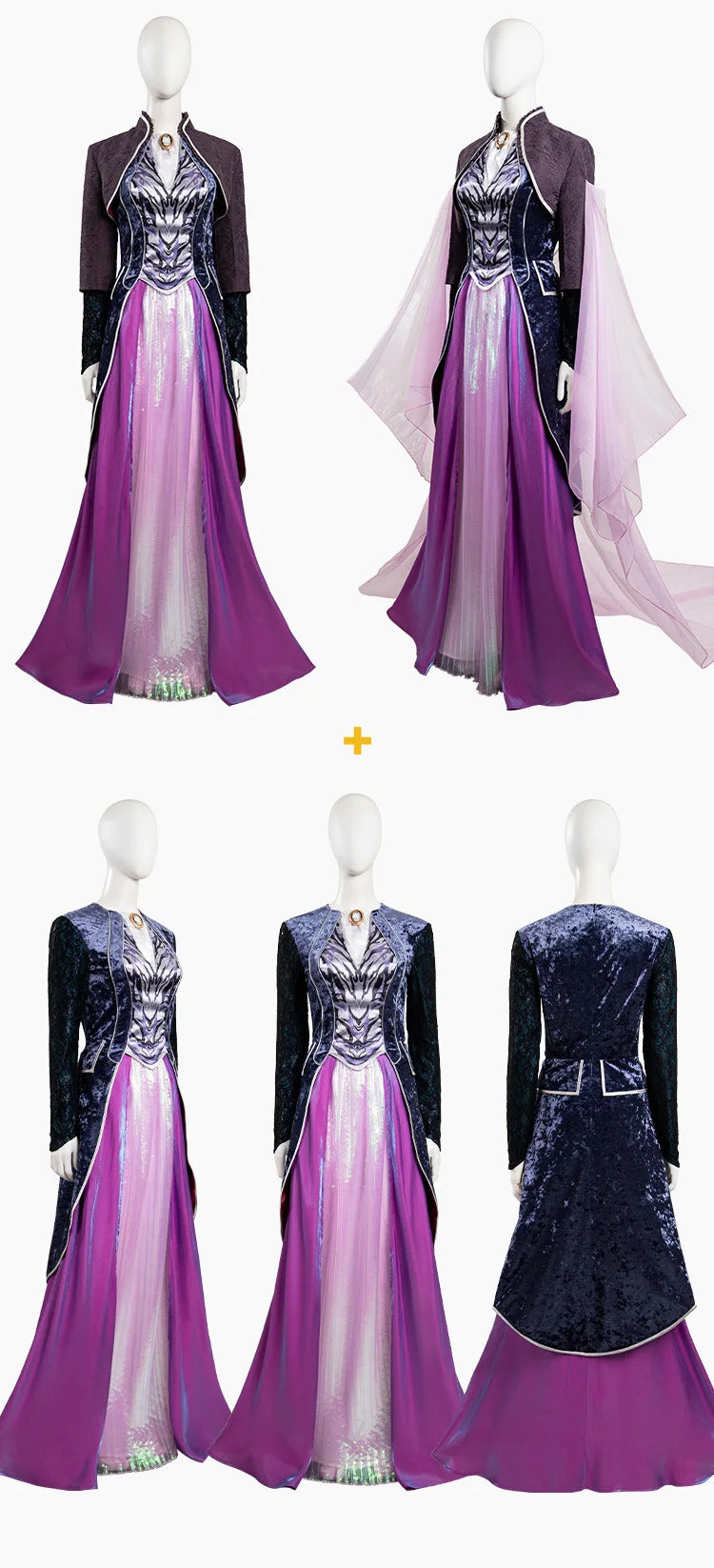 Movie Agatha Harkness Cosplay Agatha Cos All Along Costume New Elegant Dress Coat Shawl Accessories Set Christmas Party Full Set