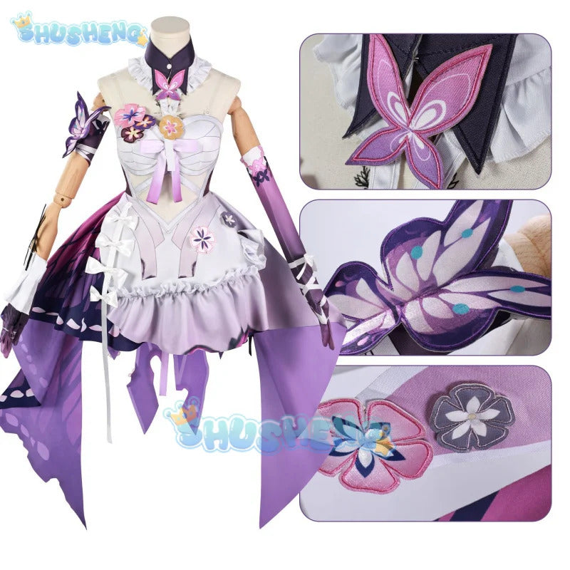 Shusheng-N Honkai Star Rail Castorice Cosplay Costume Dress Uniform Headwear Halloween Party for Women Girls Carnival Cos Props