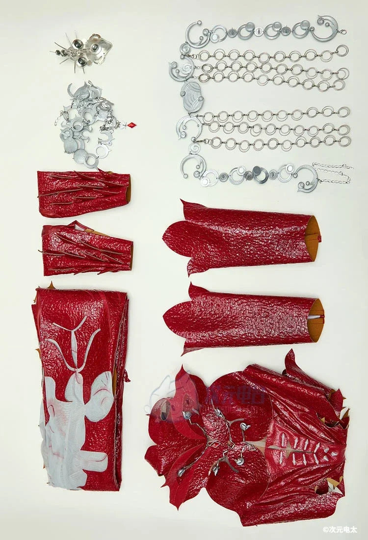 Orin The Red Baldur's Gate 3 Cosplay Costume Halloween party sexy leather blood red jumpsuit armor props wig uniform Woman set