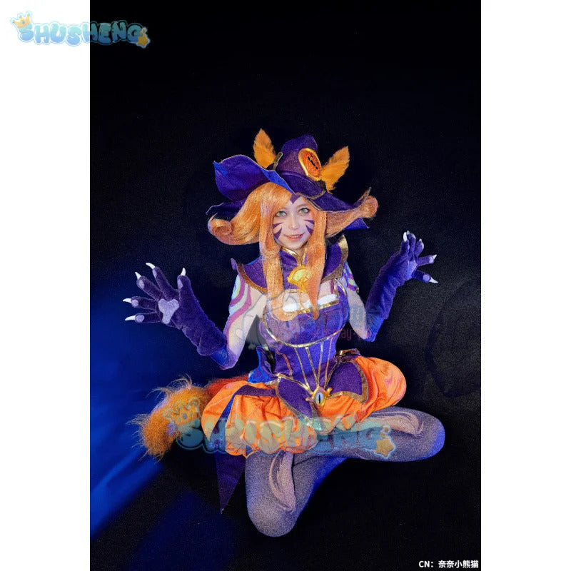 Game Lol Neeko Cosplay Costume Ears, hats, tail,accessories Halloween party funny and cute uniform Neeko Woman Man Set
