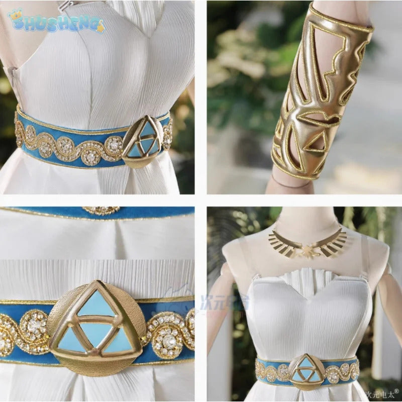 Game Zelda: Breath of the Wild Zelda Cosplay Costume Dress Belt Earrings Necklace Glove Set Halloween Party Sexy Women Uniform
