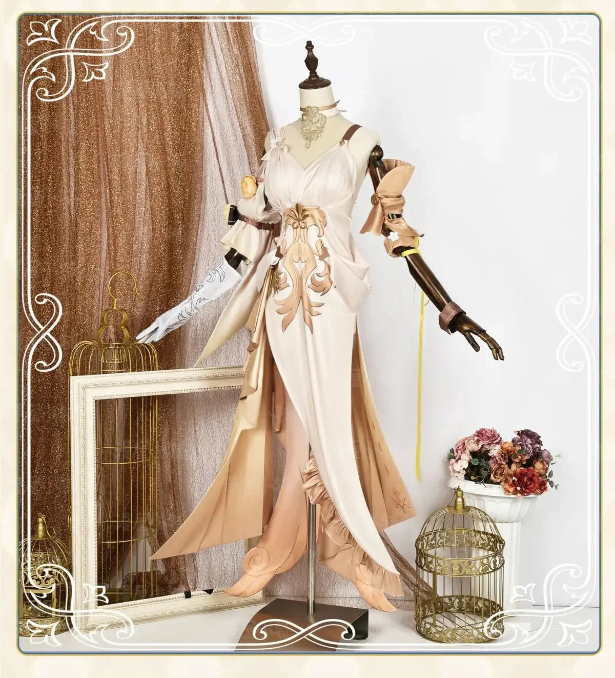 Honkai Star Rail Aglaea Cosplay Costume Wig Dress Headwear Amphoreus The Goldweaver Carnival Halloween Party Women Props