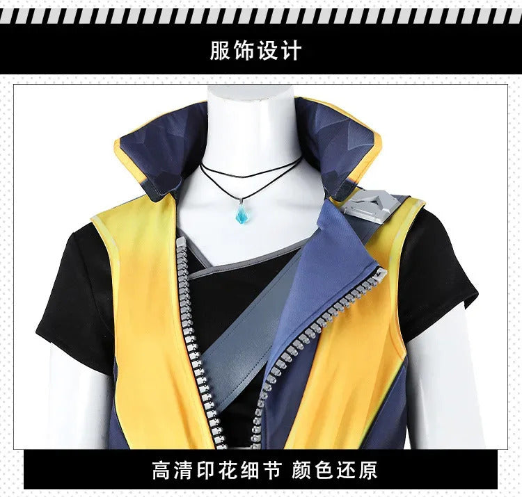 Game Waylay VALORANT Cosplay Costume Jumpsuit backpack waist bag necklace ear clip set Halloween casual for men women uniform