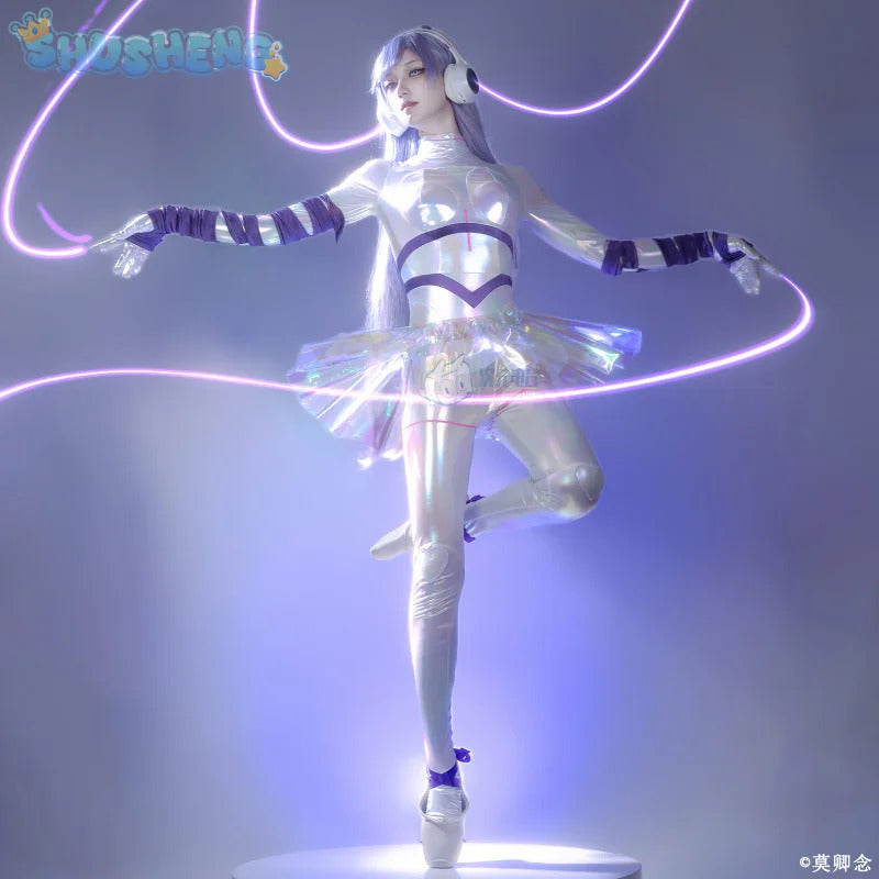 Shusheng-R Marija Game Muse Dash Cosplay Mechanical dancer Costume New sexy leather jumpsuit accessory prop Halloween party women uniform