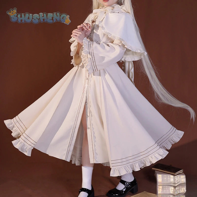 Kasugano so cosplay anime yosuno Sora costume high quality rabbit ear cloak Lolita white dress Halloween uniform in stock