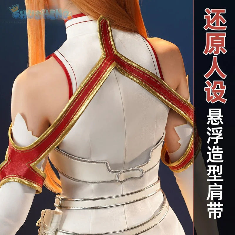 Yuuki Asuna Cosplay Anime Sword Art Online Yūki Asuna Cosplay Costume Woman Roleplay Halloween Uniforms Sets Wig Shoes Dress