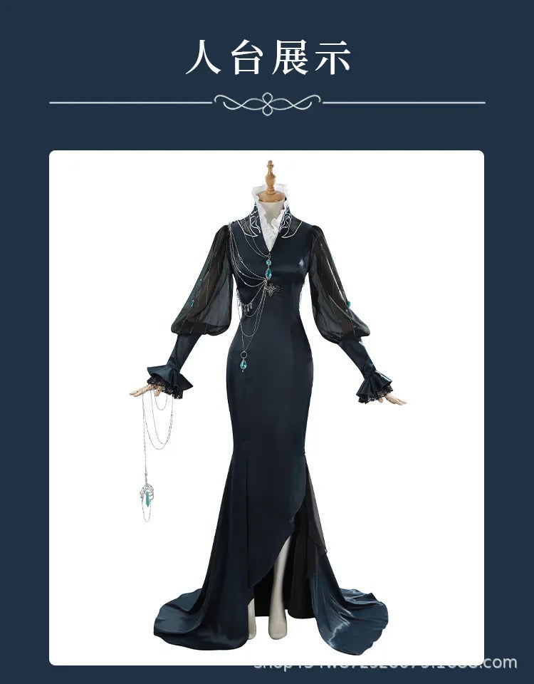Shusheng-R Game Path to Nowhere MBCC-S-016 Cosplay Jelena Costume Halloween Party Sexy Black Long Dress Accessories Props Women's Uniform