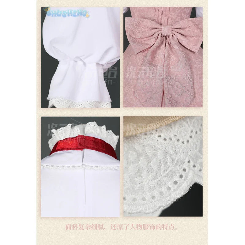 Game Tekken 8 Lili Cosplay Emilie De Rochefort Costume Wig skirt glove accessories Halloween party cute and sweet pink dress set