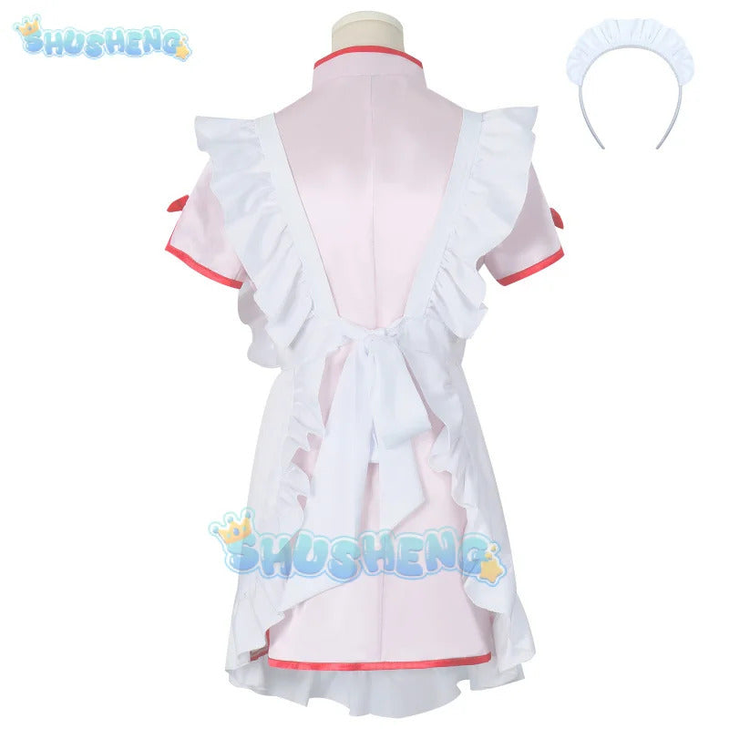 Anime Ranma 1/2 Shampoo Cosplay Costume Wig Dress Maid Uniform Cheongsam Headwear Ranma Saotome Halloween Party Women Girls Prop