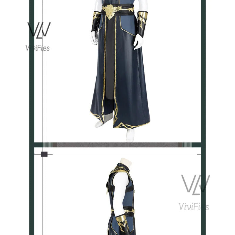 The Dark Urge Cosplay Costume BG3 Male White Dragonborn and a Sorcerer Outfits Shoes Full Set Halloween Carnival Party Clothing
