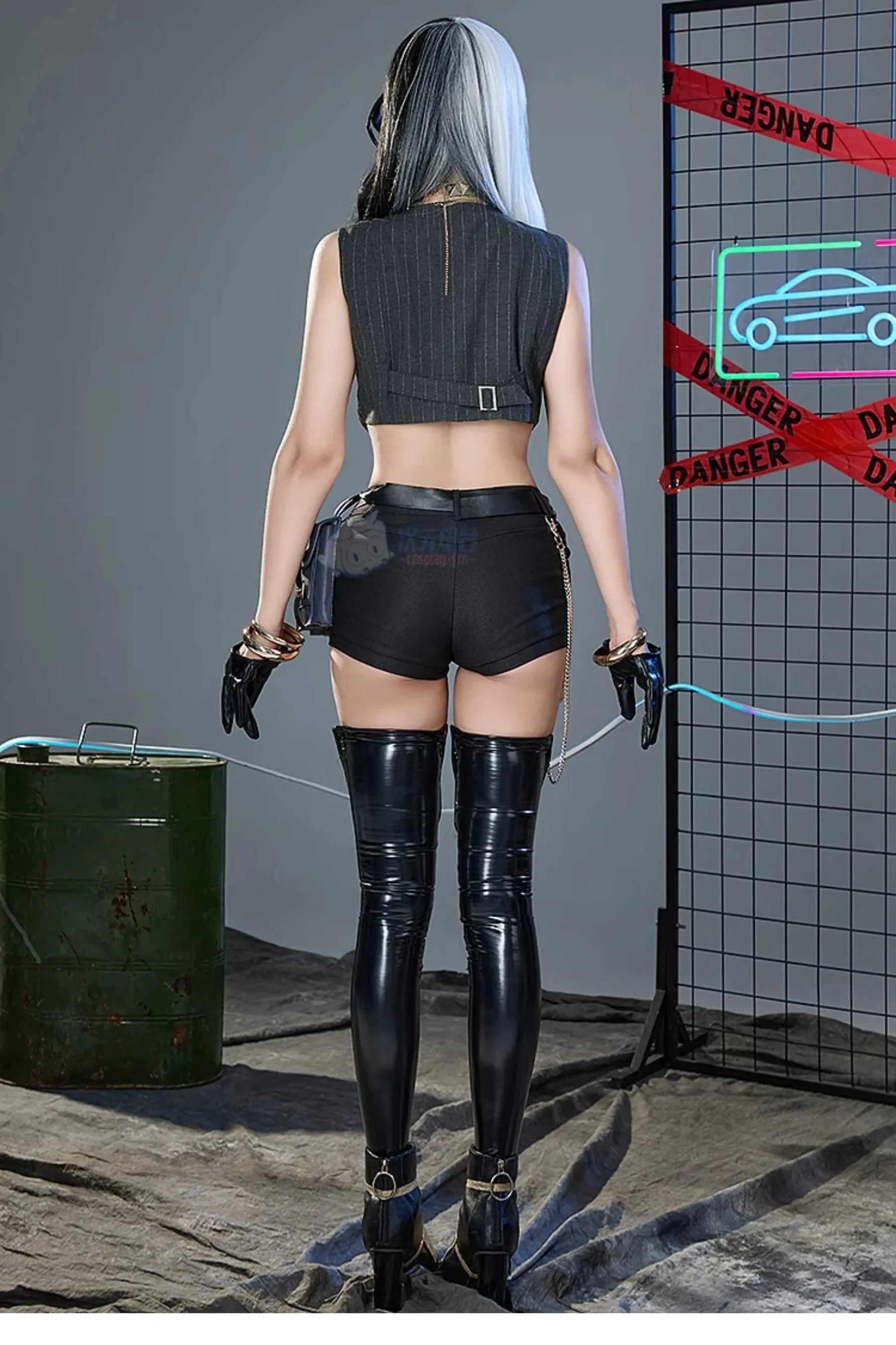 NIKKE:The Goddess of Victory Rosanna Cosplay Costume Halloween Carnival Fashion Coat Leather Pants Accessories Prop Woman Set