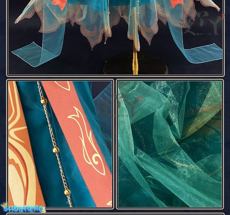 Identity Ⅴ Cosplay Grace Naiad Yao Cai Costume Halloween Carnival Chinese Style Gorgeous Hanfu Dress Props and Accessories Set