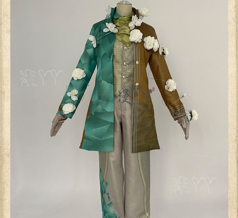 Identity V Aesop Carl Embalmer Cosplay Costume Shirt vest jacket scarf gloves handsome suit party carnival Man Woman uniform