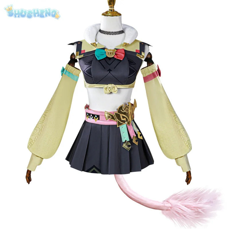 Shusheng-N Game Genshin Impact Varesa Cosplay Costume Wig shoes props accessories dress Halloween carnival sweet New Woman Varesa uniform