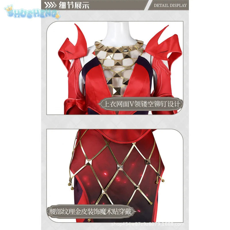 Scarlet Witch Wanda Django Maximoff Cosplay Rivals Costume Halloween Party Women Fantasy Uniform Props Shoes Wig Gloves Net Set